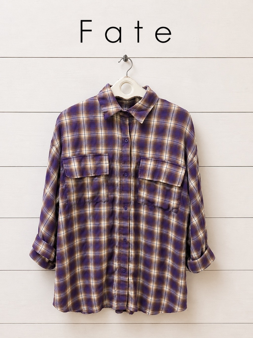 FATE – Purple Checked Shirt (Size S)